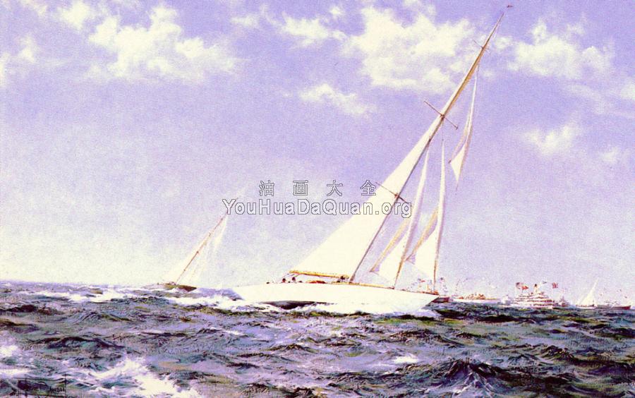 The Americas Cup Race, The Yachts Resolute And Shamrock - 蒙塔古·道森